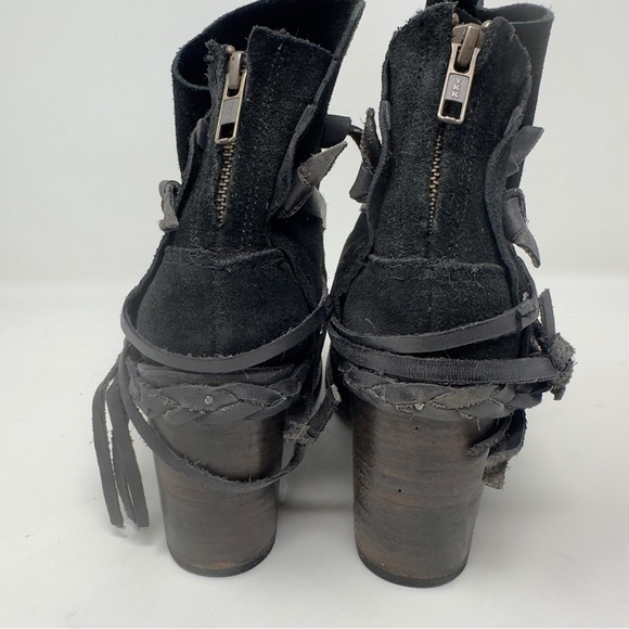 Black Ankle Boots with Braided Strap - Picture 5 of 9